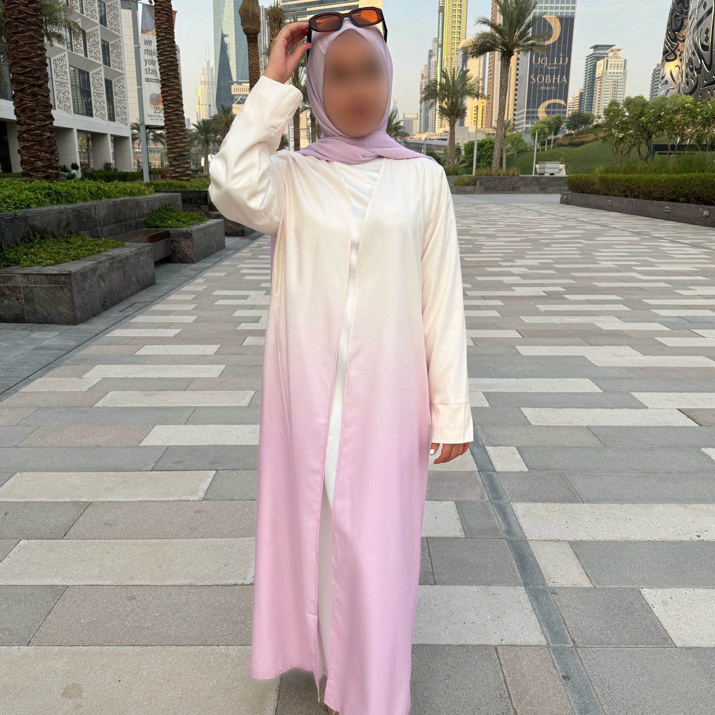 Flow Gradient Abaya - Pink