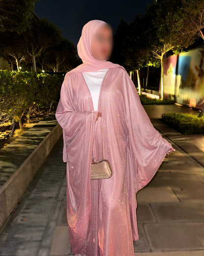 Sparkle Glitter Abaya - Pink