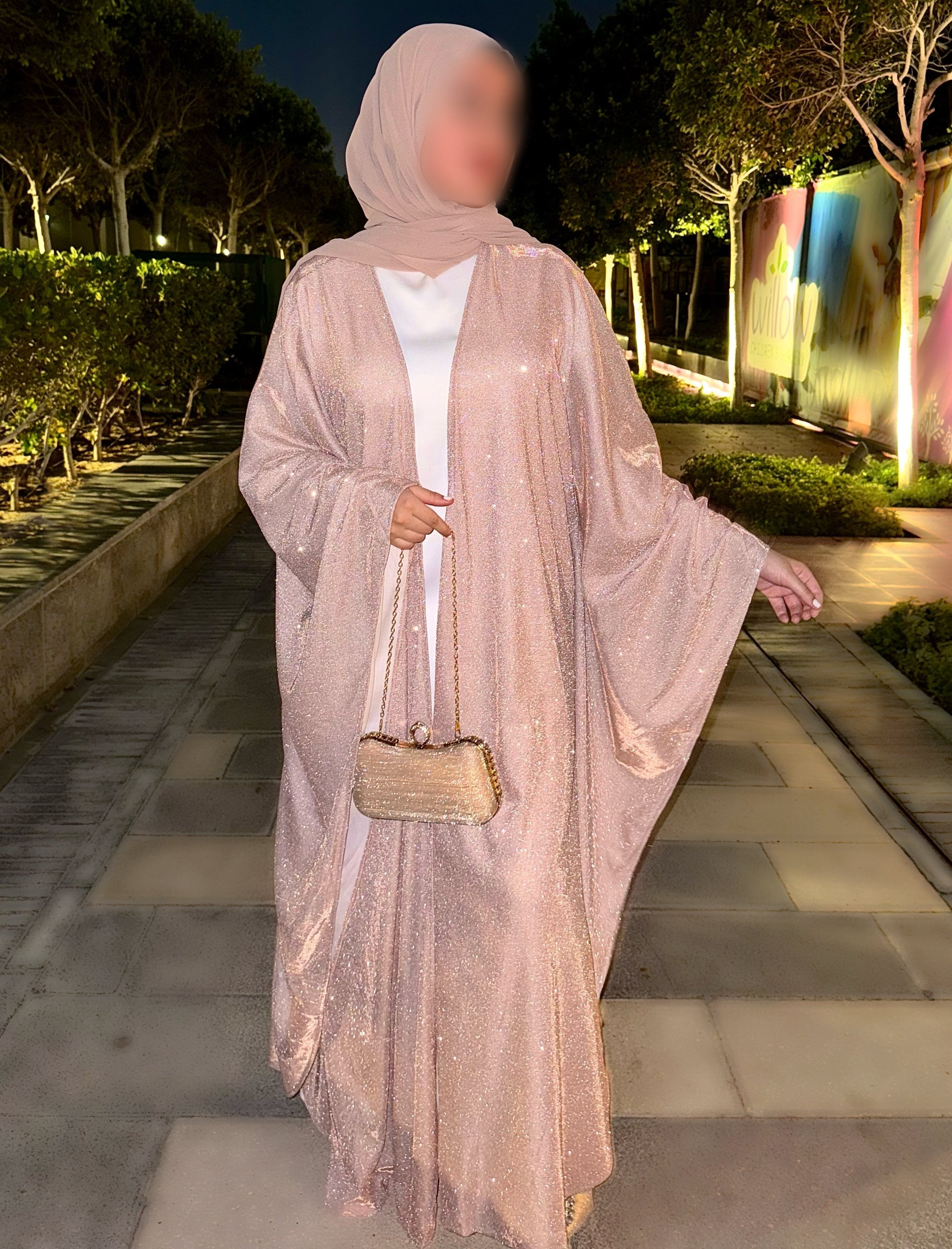 Sparkle Glitter Abaya Gold